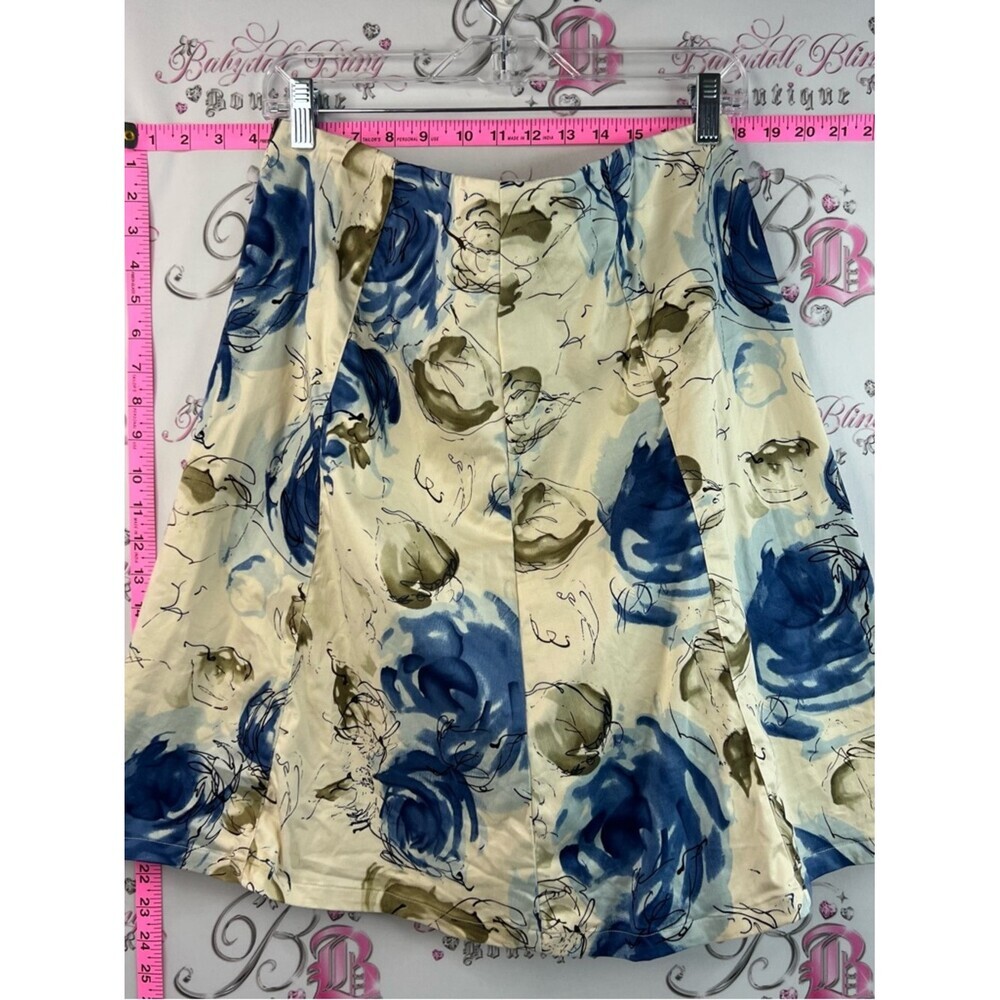 mac & jac Floral Circle Skirt Flowly Blue and Cream